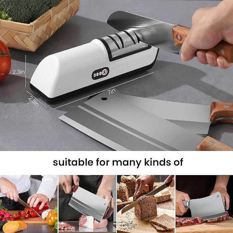 Knife Sharpener Professional 2-Stage Electric Knife Sharpener Quick Sharpening and Polishing Function for Kitchen Knives4