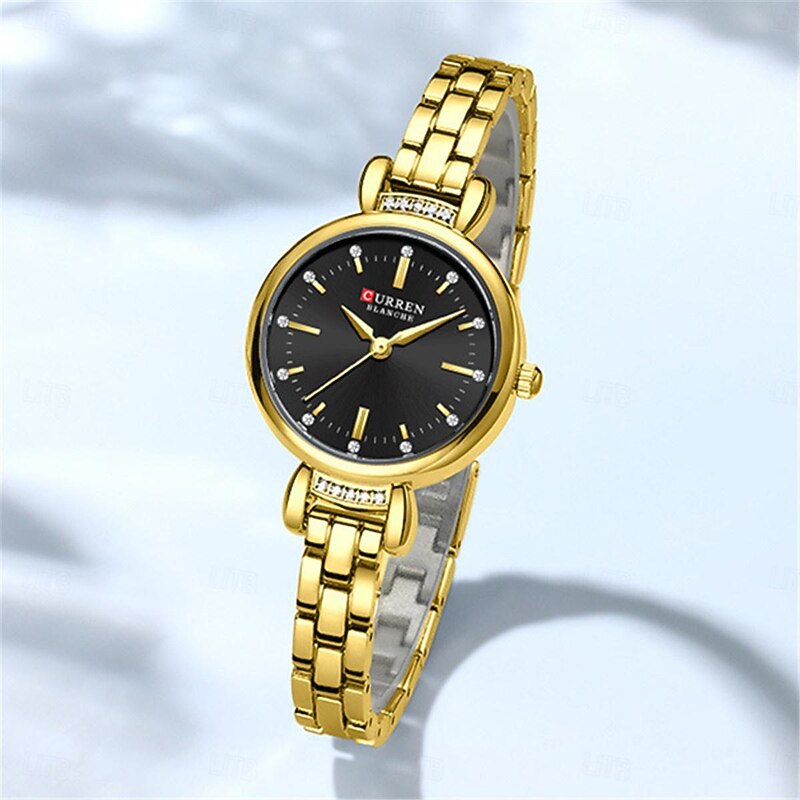 CURREN Women Quartz Watch Minimalist Fashion Casual Wristwatch Waterproof Decoration Stainless Steel Watch4