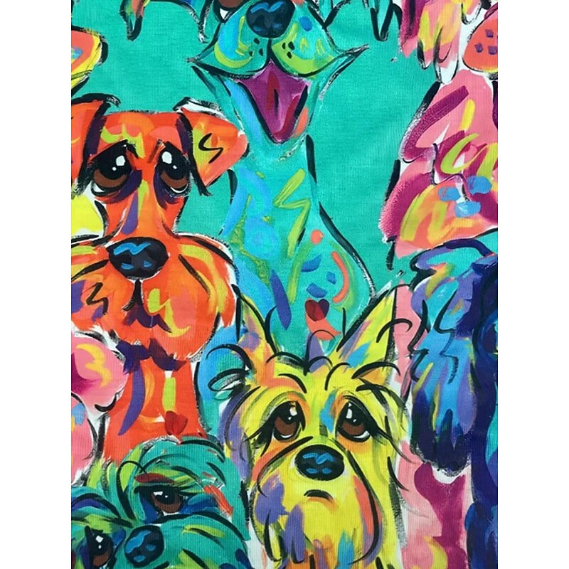 Women's T Shirt Stylish Casual Print Short Sleeve Regular Tops Crew Neck Daily Green Summer3