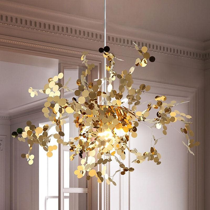 LED Pendant Light Warm White 40cm 1-Light Modern Simple G9 Stainless Steel Dandelion Living Room Bedroom Bedside Chandelier Bar Restaurant Porch Corridor Lamp Aisle Stairs Ceiling Light Tianha Bench 110-240V2