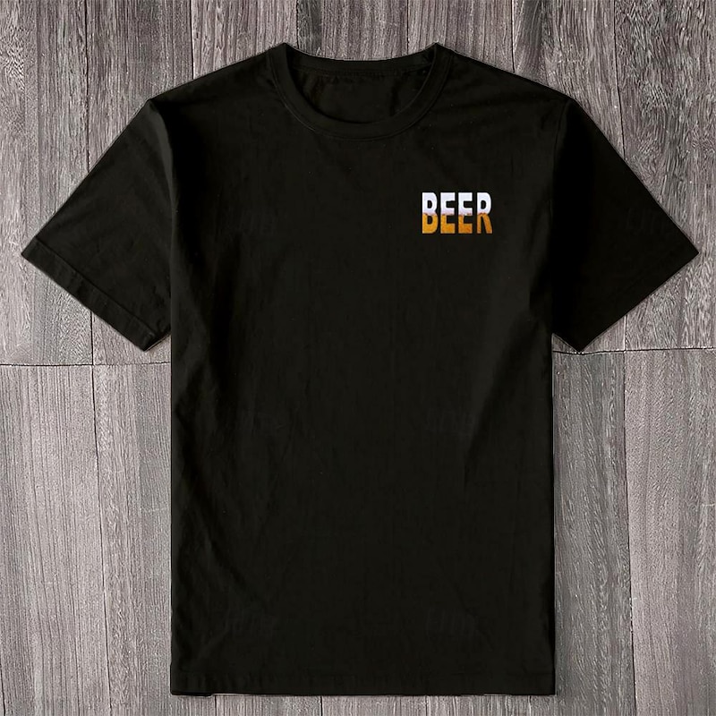 Mens Graphic T-Shirt: 'IT'S BEER O'CLOCK' Funny Beer Lover Design, Short Sleeve, Hobbies & Lifestyle Apparel3