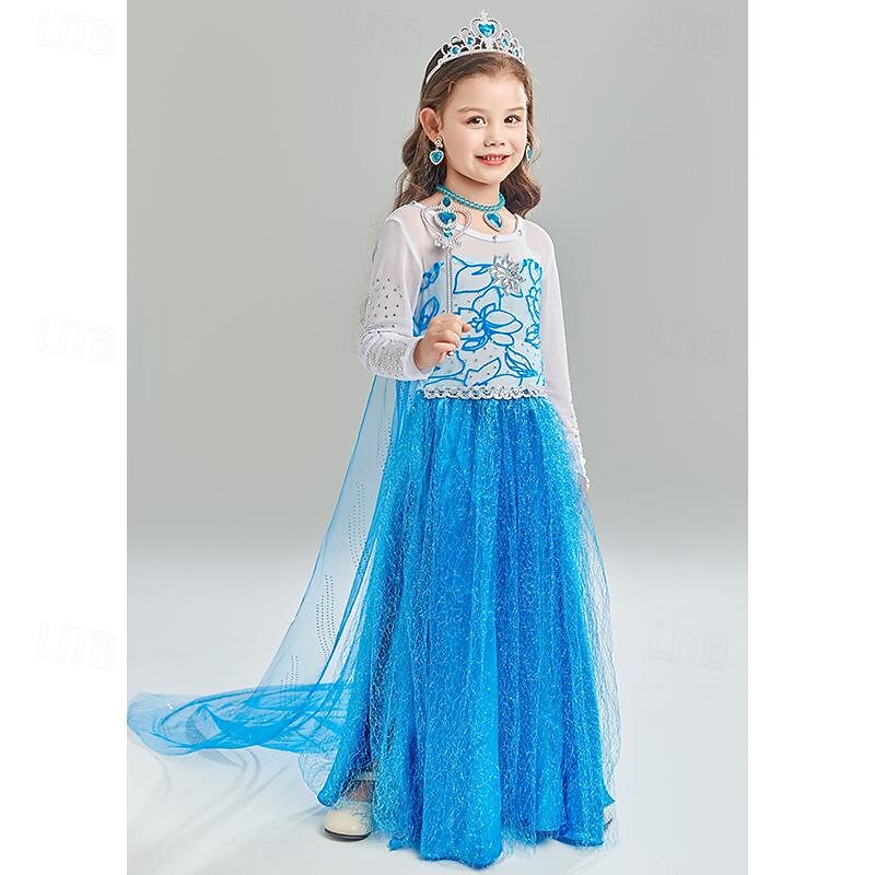 Frozen Fairy Tale Princess Elsa Outfits Flower Girl Dress Theme Party Costume Cosplay Movie Cosplay for Girls' Kids Carnival Children's Day3