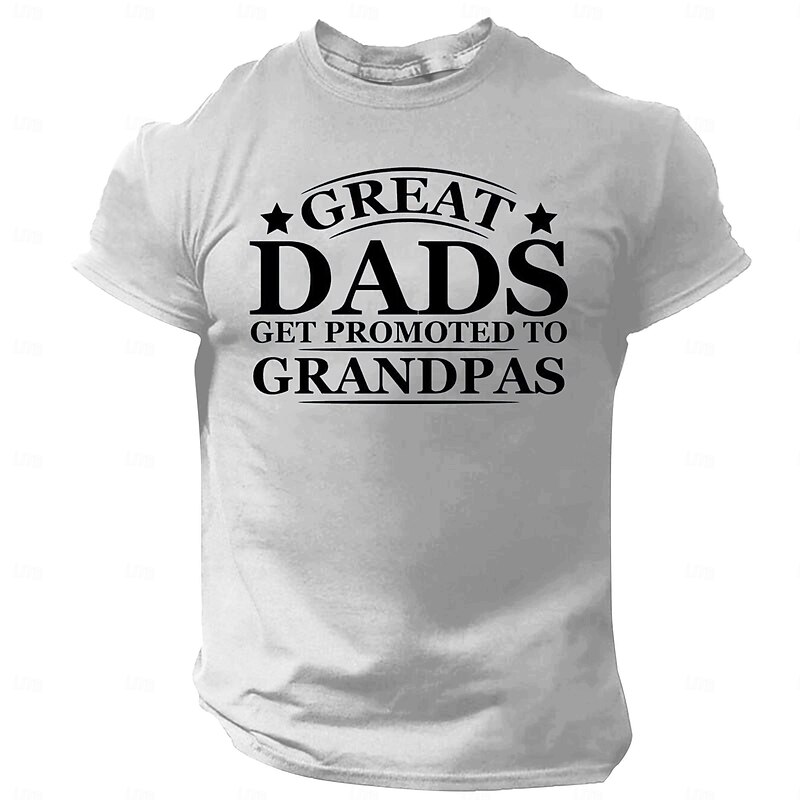 Men's 'Great Dads Get Promoted To Grandpas' T-Shirt, Funny Family Graphic Tee for Grandpa & Dad Gifts2