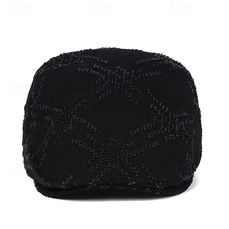 Men's Flat Cap Ascot Hat Newsboy Hat Black Orange Cotton Fashion Casual Street Daily Plain Adjustable Sunscreen Breathable2