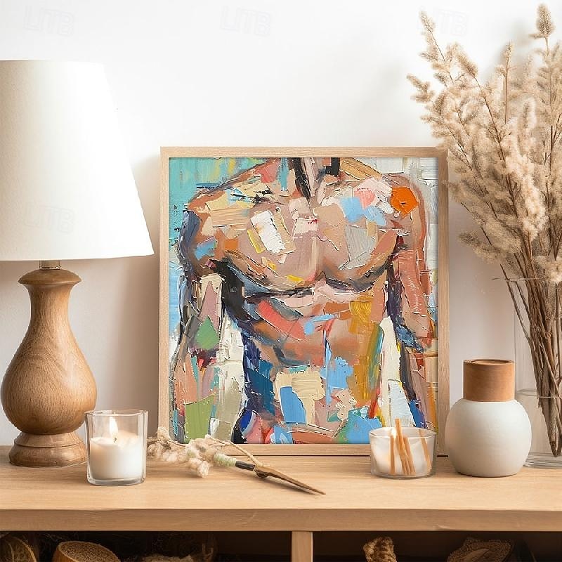 Gay Body Painting handmade Male Art  bude oil painting Men Abstract oil painting Wall Art Gay body painting Wall Decor Gifts for bedroom lving room bar decoration4