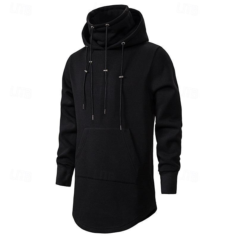 Men's Hoodie Black Dark Gray Hooded Plain Pocket Drawstring Sports & Outdoor Daily Holiday Streetwear Basic Casual Spring &  Fall Clothing Apparel Hoodies Sweatshirts2