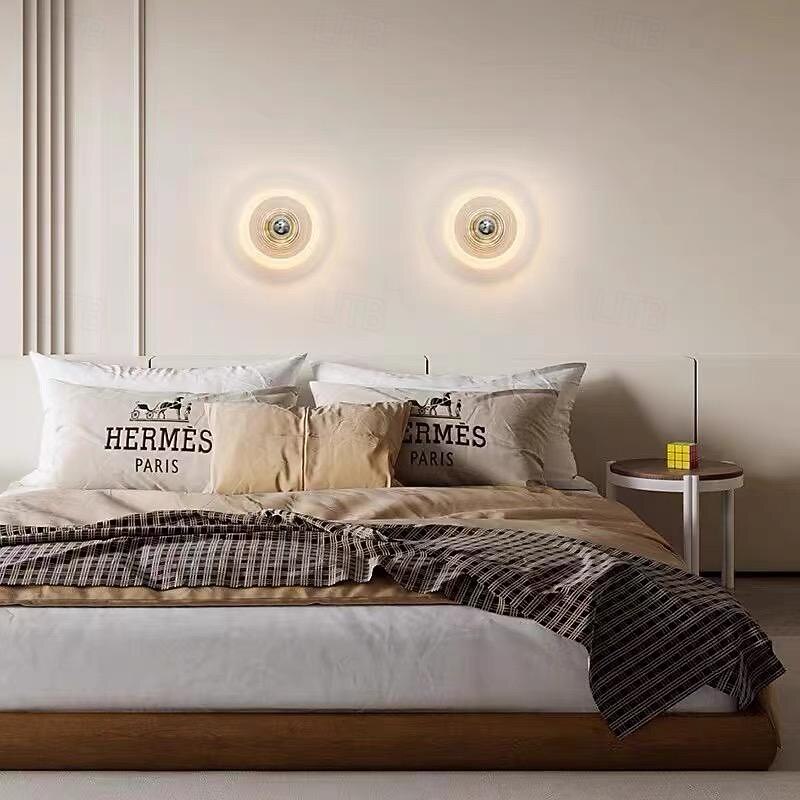 LED Ceiling Light Warm White 1-Light 5W Modern Round Wall Sconce E12/E14 3000K Circular Mount Lighting Fixtures Headboard Decor Lamps for Bedroom Living Room 110-240V2