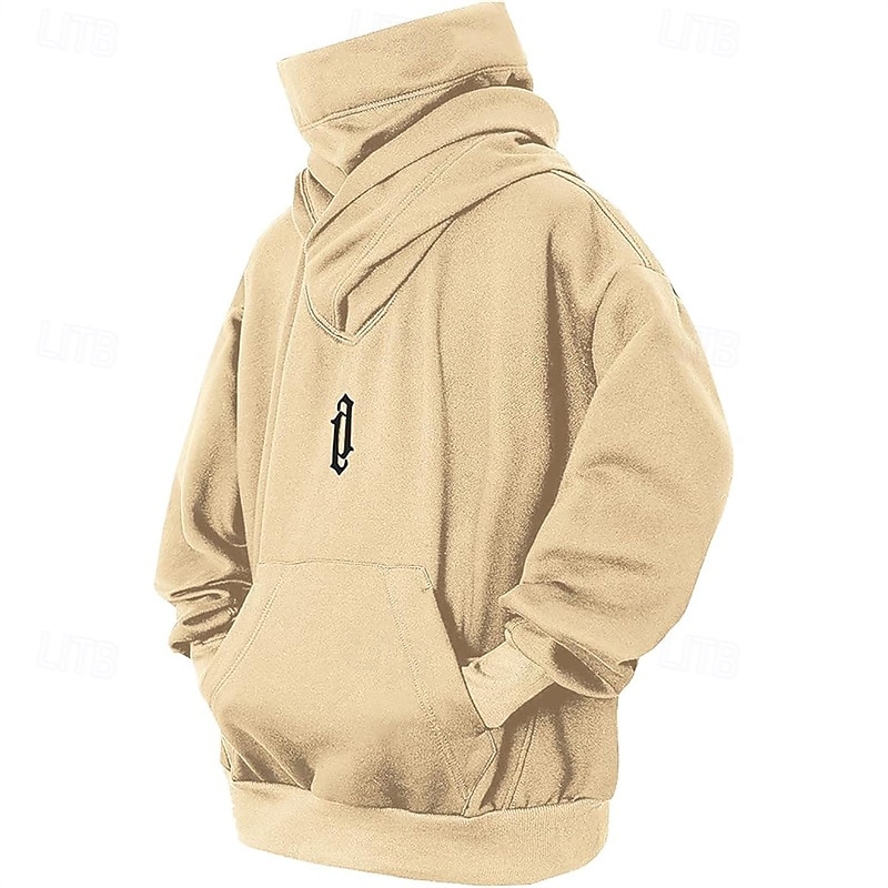 Men's Hoodie Apricot Wine Brown Light Grey Hooded Plain Pocket Sports & Outdoor Daily Holiday Streetwear Basic Casual Spring &  Fall Clothing Apparel Hoodies Sweatshirts
