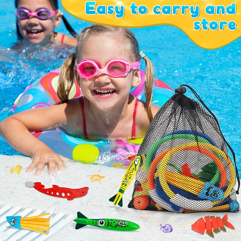 Diving Pool Toys for Kids Age 4-12,28Pcs Swimming Underwater Pool Toys for Kids,Water Toys for Pool Party Favors,Summer Diving Toys3