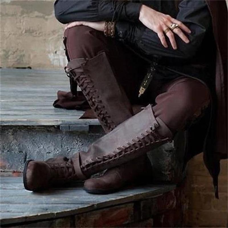 Retro Vintage Medieval Renaissance Shoes Boots Knight Ritter Crusader Fancy Dress Women's Pirate Steampunk Halloween Carnival Masquerade Event / Party Masquerade Adults' Shoes2