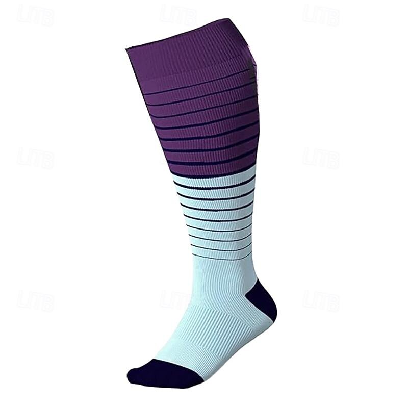 Plus size Compression Socks Athletic Sports Socks Running Socks 1 Pair Stripe Tube Socks Breathable Sweat wicking Comfortable Gym Workout Running Jogging Skateboarding Cycling Sports Stripes Nylon3