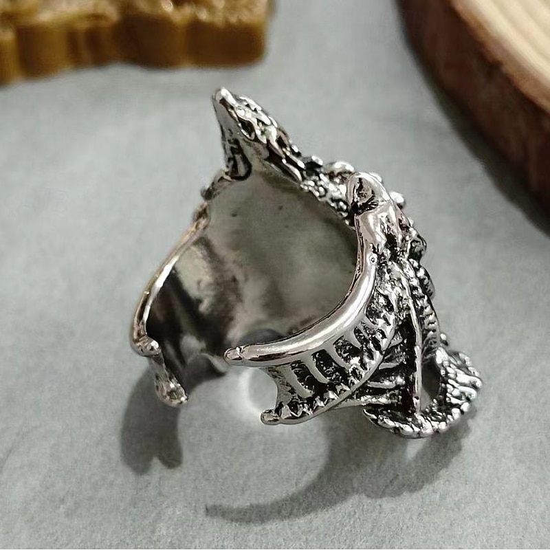 2 PCS Retro Vintage Punk & Gothic Medieval Nordic Rings Viking Men's Women's Adjustable Rings for Masquerade Event / Party Cosplay4