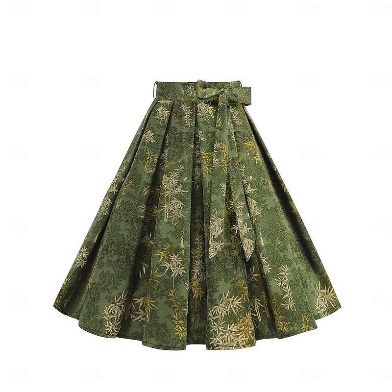 Elegant Classical Retro Vintage Skirt A Line Skirt Swing Skirt Floral Fancy Dress Women's Carnival Valentine's Day Masquerade Vacation Dailywear Bachelorette Party Adults' Skirt2