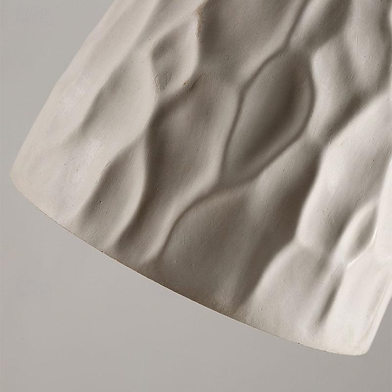 LED Pendant Light Cement Wood 3-Color Light Source 16/20/50/70cm 1/2/3-Light Stylish Modern Industrial Concrete Hanging Light Fixture Japanese Wabi-Sabi Style Dome Cement E27 Pendant Light for Kitchen Dining Bar 85-265V4