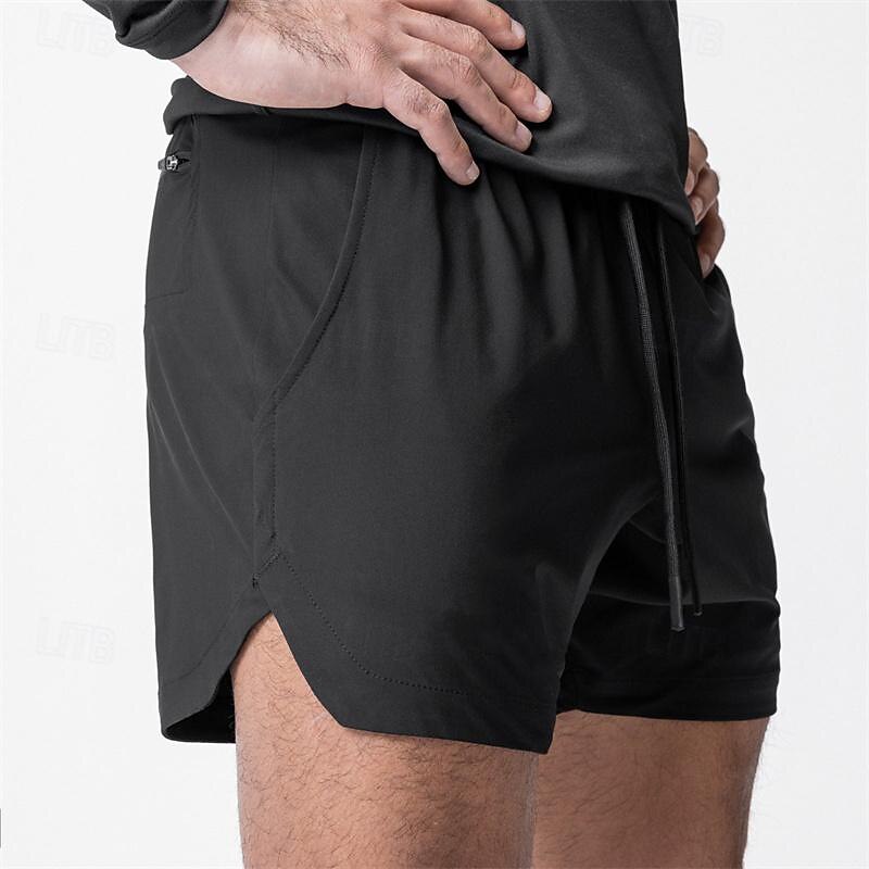 Men's Running Shorts Gym Shorts Sweat Shorts Pocket Drawstring Elastic Waistband With Compression Liner Shorts Outdoor Sports & Outdoor Athletic Quick Dry Lightweight Soft Marathon Running Workout