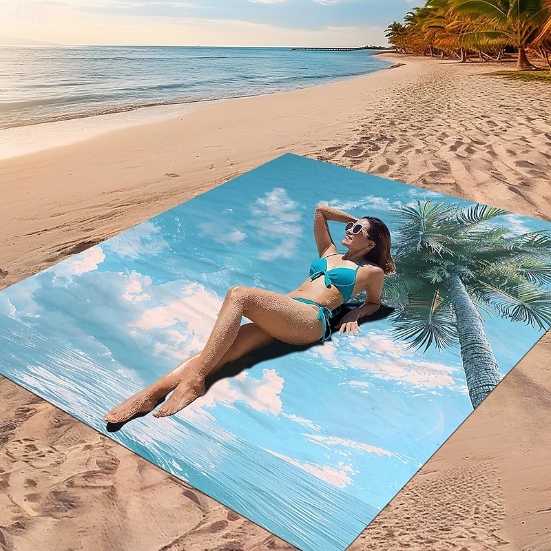 Beach Towel - Quick Drying and Waterproof - Soft and Absorbent Fabric - Perfect for Beach, Pool, and Travel - Lightweight and Compact for Easy Packing2