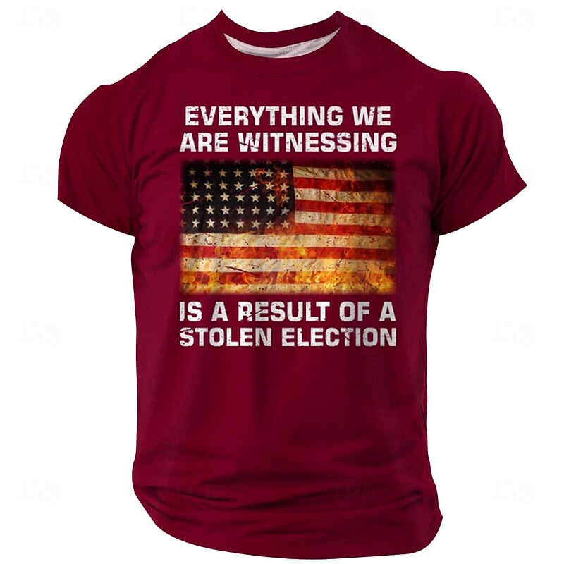 Veterans Day Men's Patriot Patriotic Veteran American US Flag T shirt Short Sleeve T shirt 3D Print Crew Neck Shirt Retro Vintage Casual Street Casual Bar Black Red Blue Spring & Summer Clothing4