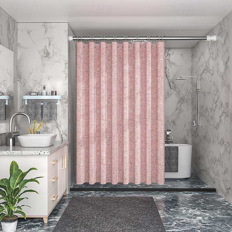 Linen Textured Shower Curtain with 12 Plastic Hooks,180cm*180cm(70"*70")Heavy Duty Fabric Shower Curtain Set,Luxury Waterproof Polyester Cloth Shower Curtains for Bathroom4
