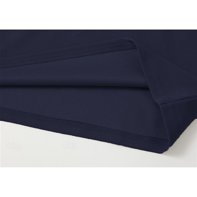 Men's Golf Shirt Waffle Knit Polo Shirt Business Active Classic Short Sleeve Fashion Modern Solid Color Button Summer Spring Regular Fit Navy Blue Royal Blue Green Golf Shirt4