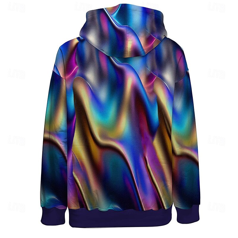 Men's Dazzle color Hoodie Hoodies Sweatshirt Fashion Long Sleeve Crew Neck Streetwear Blue Half Zip Fall Winter Designer2