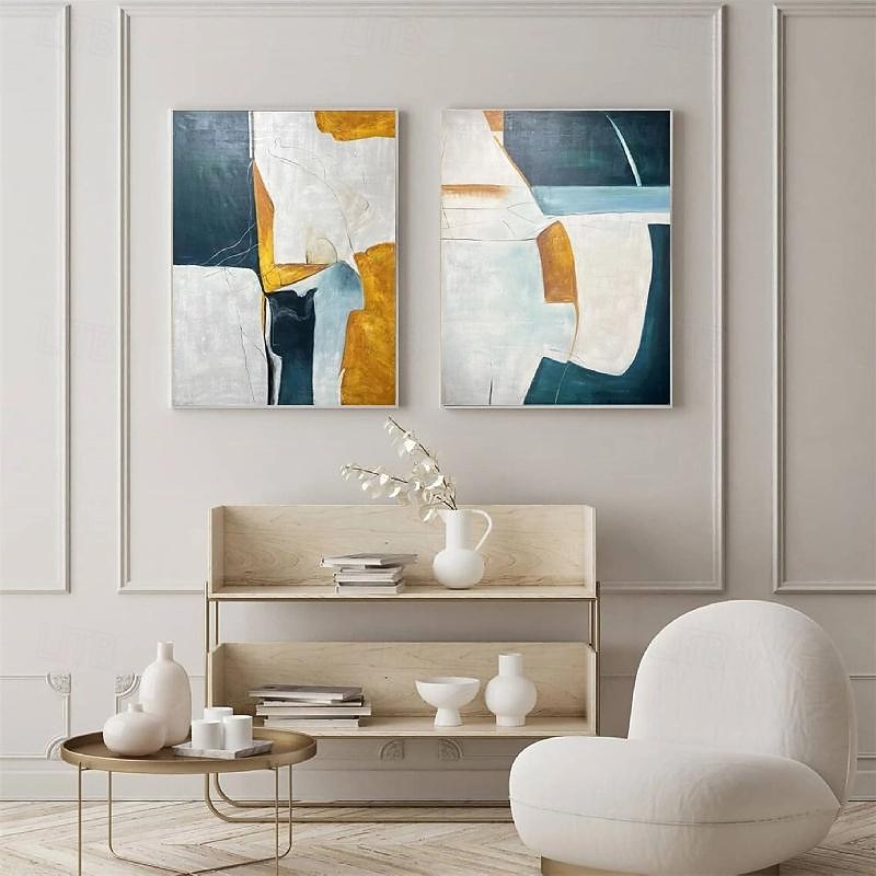Abstract Painting handmade  Large oil painting Wall Art Abstract Painting on Canvas handmade Blue Painting White Texture Painting Milimalist Art for living room art3