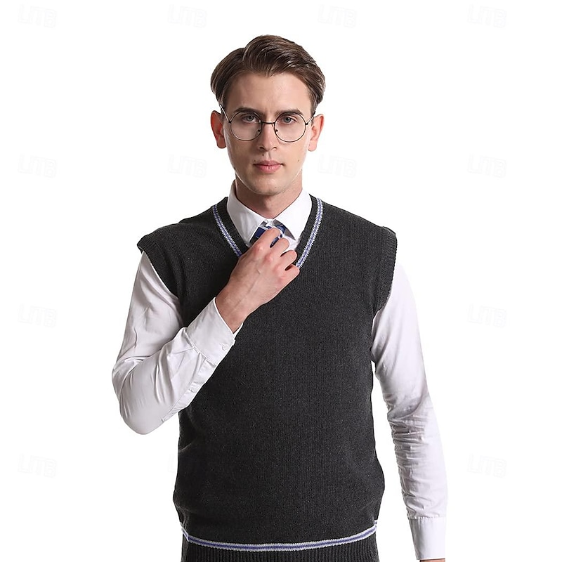 Couples Magic Harry Gryffin d'or Slytherin Sweater Knit Vest Men's Women's Boys Movie Cosplay Costume Party Masquerade Dailywear2