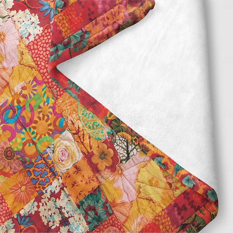 Mandala ethnic abstract splicing pattern flannel blanket sofa cover blanket office lunch nap blanket air conditioning blanket skin friendly children adult bedroom blanket4