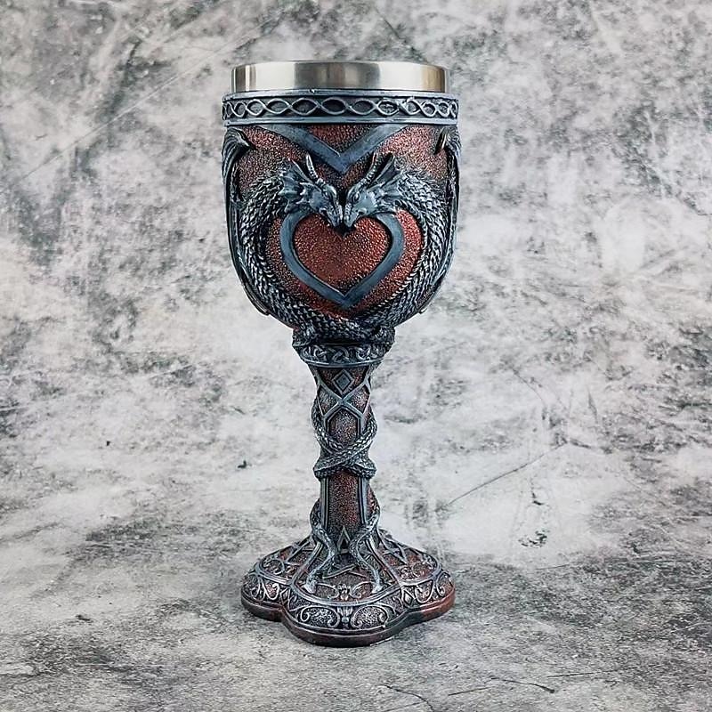 1pc, 7oz (200ml) /15.8oz(450ml) Dragon Cup, Medieval Dragon Wine Glass, Stainless Steel Champagne Glass, Gothic Dragon Goblet, For Bar, Pub, Club, Restaurant And Home Use, Drinkware, Halloween Decor2