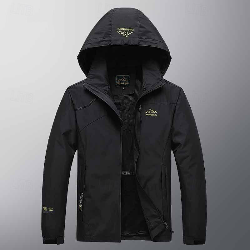 Men's Softshell Jacket Hiking Jacket Rain Jacket Outdoor Windproof Lightweight Water Resistant Windbreaker Jacket Traveling Black Army Green Blue Grey2