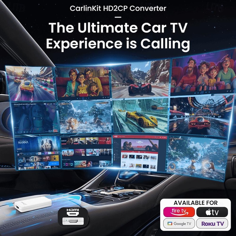 CarlinKit Adapter Stick Wired CarPlay Multimedia Adapter Work with Wired Carplay CarPlay to HDMI Adapter HD2CP-OVA-WH2