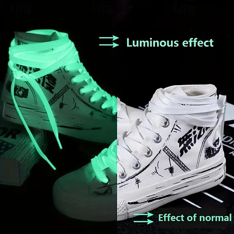 2pcs Glow-in-the-dark Shoelaces Luminous Fluorescent Shoelaces Trend Fashion Absorbent Night Self-fluorescent Shoelaces4
