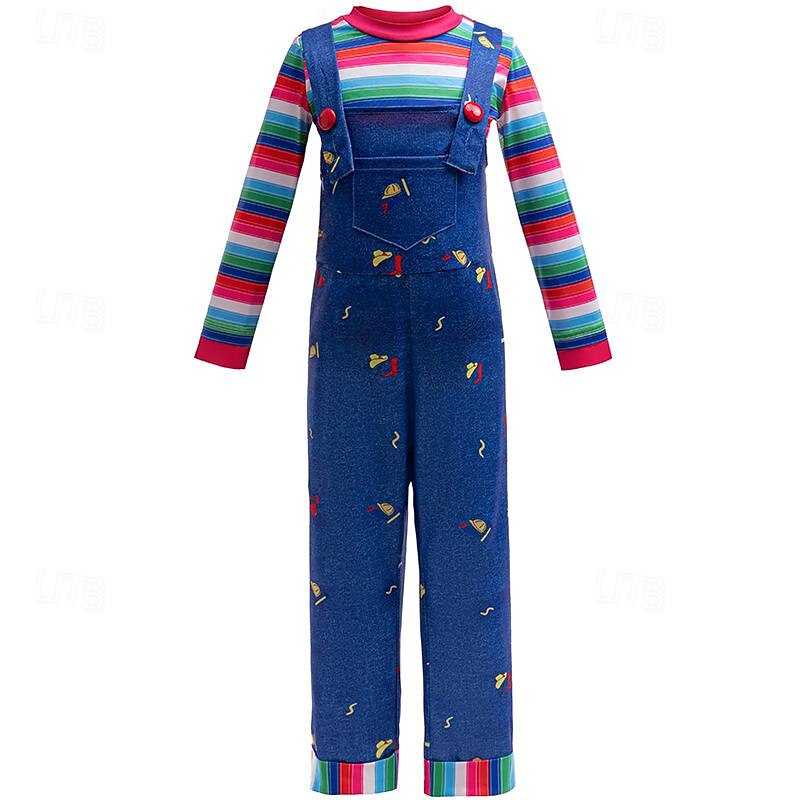 Chucky Scary Doll Halloween Costume Jumpsuit Scary Costume Kid's Girls' Carnival Party Easy Halloween Costumes Dress Up