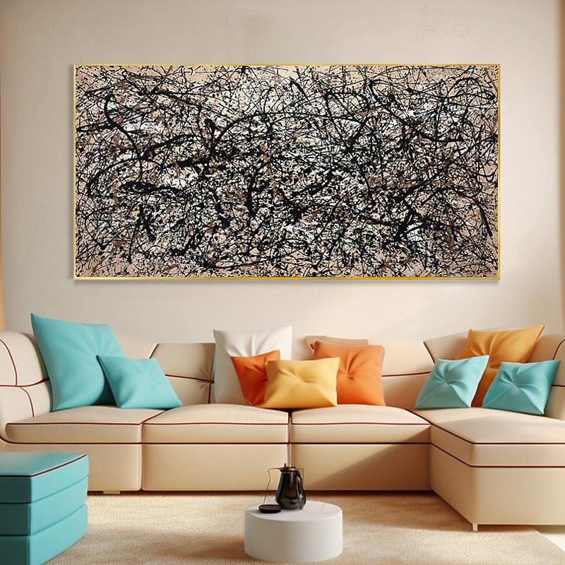Hand Painted Jackson Pollock Canvas Bright Colorful Living Room Modern Wall Decor Abstract Art Mother's Day Gift Home Decor No Frame4