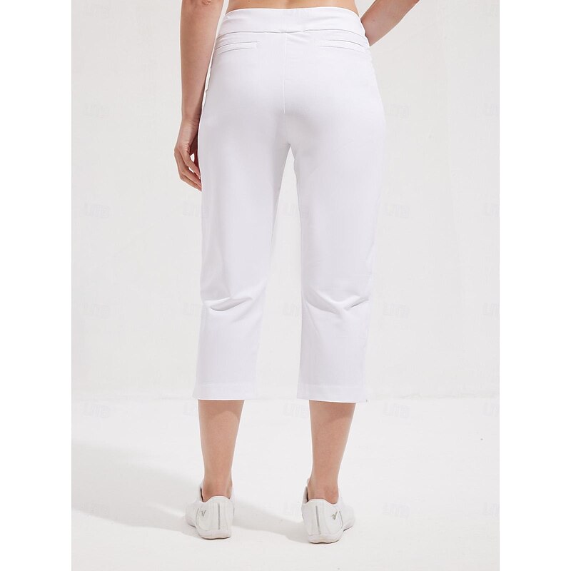 Women's Golf Pants 22inch Slim-Fit Stretch Capri Pants White Pants / Trousers Ladies Golf Attire Clothes Outfits Wear Apparel3