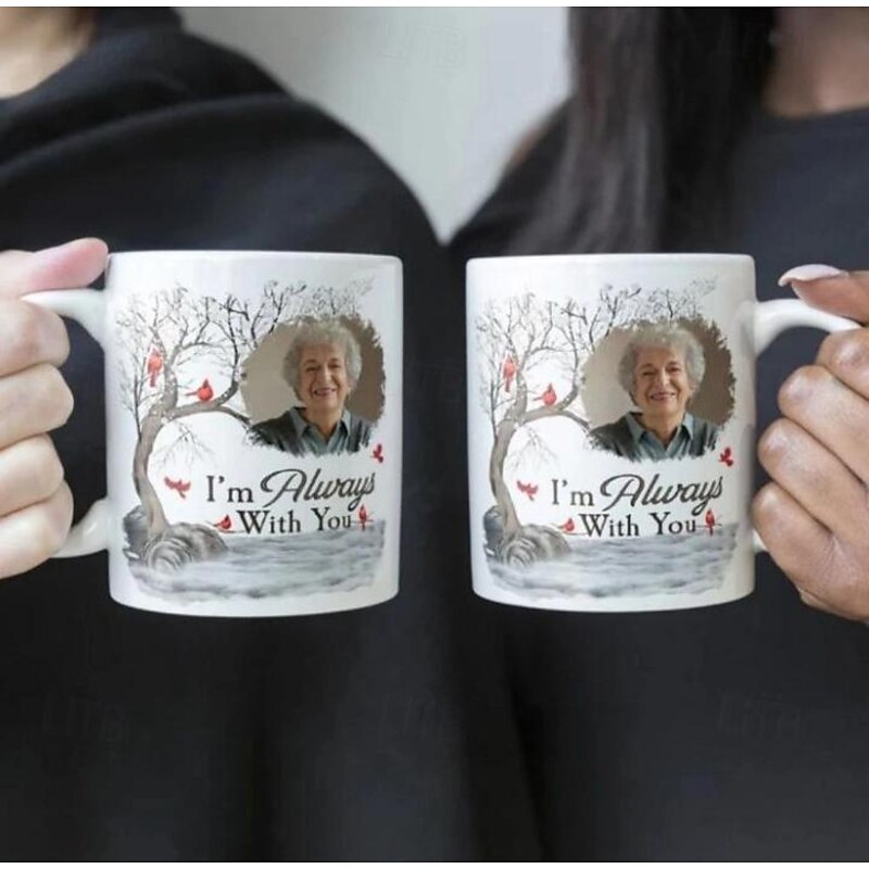 Personalized Photo Mug Memorial Cup Missing You Photo Mug- I'm Always With You - Thoughtful Christmas Gift for Family and Friends - Customizable Ceramic Mug4