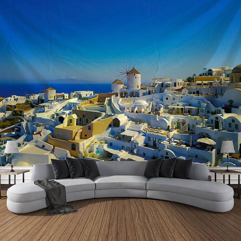 Night City View Hanging Tapestry Wall Art Large Tapestry Mural Decor Photograph Backdrop Blanket Curtain Home Bedroom Living Room Decoration4