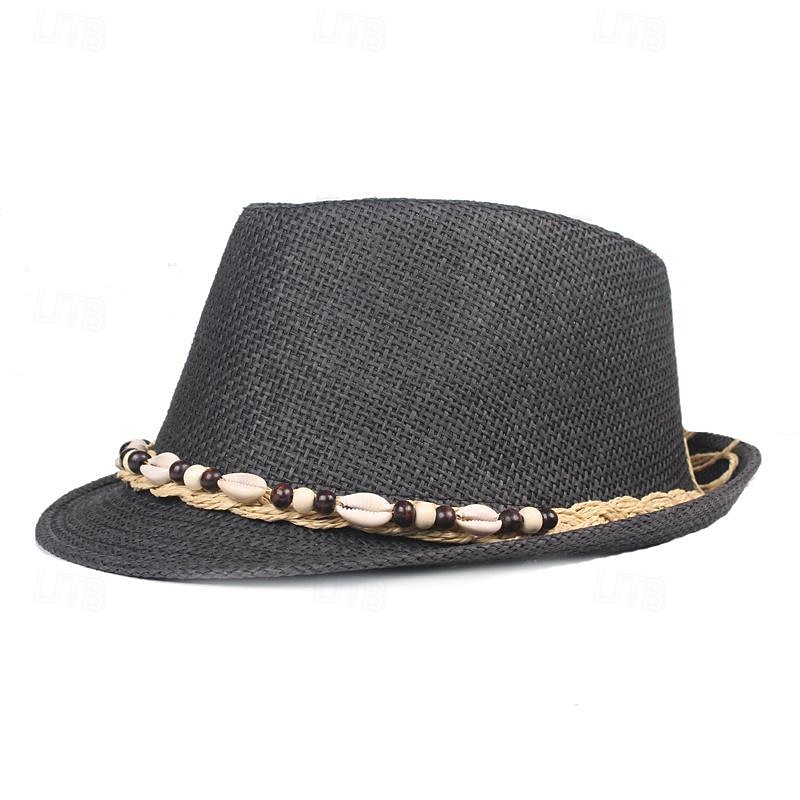 Men's Kentucky Derby Hat Sun Hat Party Hat Bowler Hat Black White Acrylic Fibers Fashion Casual Street Daily Plain Sunscreen Breathable