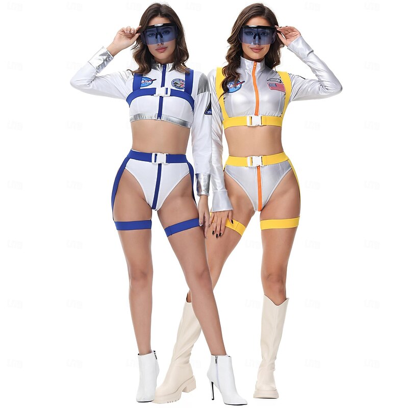Astronaut Halloween Cosplay Costume Carnival Costume Cosplay Adults' Women's Carnival Masquerade Party Masquerade Bachelorette Party Easy Halloween Costumes Dress Up