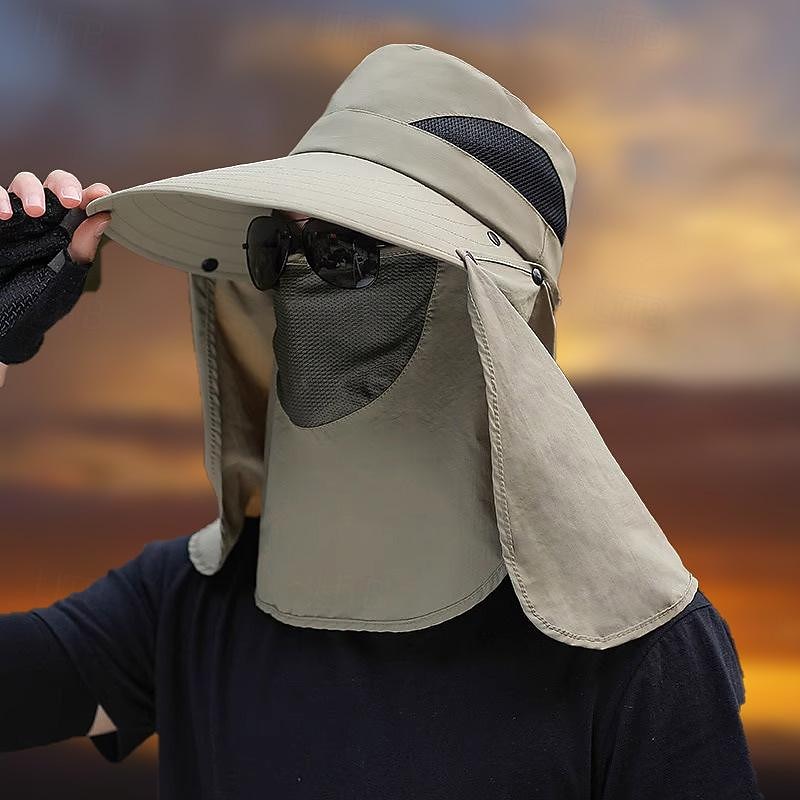 Sun Hat Bucket Hat Boonie hat Sun Hat with Neck Flap Waterproof UV Protection Summer Spring Drawstring Wide Brim Unisex Fishing Activity