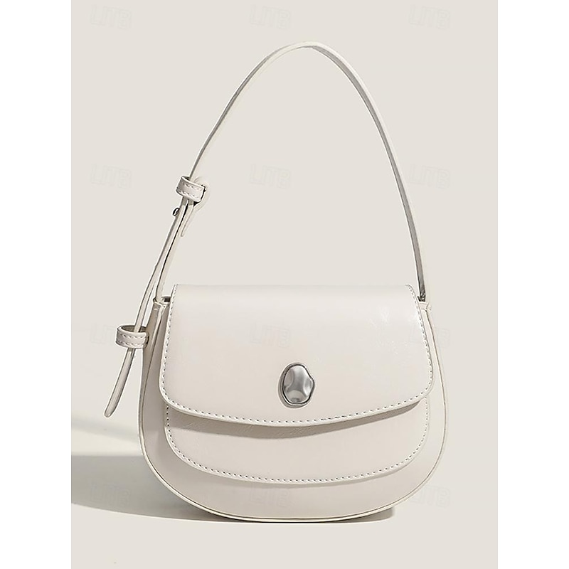 Chic White Leather Shoulder Bag for Women - Stylish Small Crossbody Bag for Casual and Formal Outfits