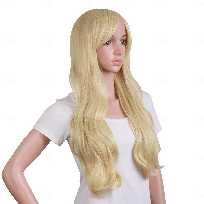 50 cm/ 20 Inch Long Curly Natural Fashion Beautiful Wig (Blonde) Halloween Wigs2