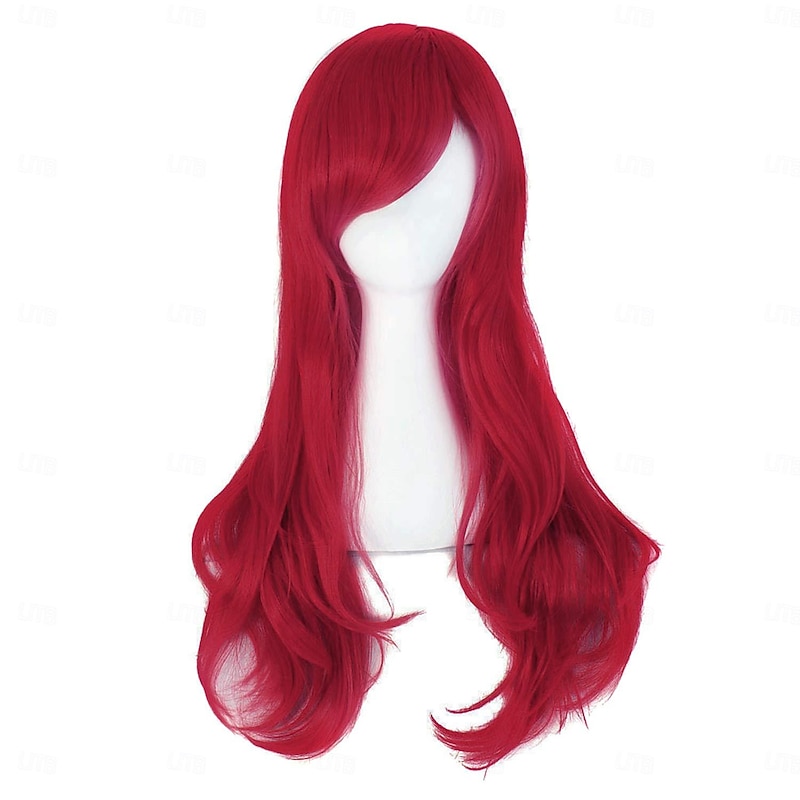 28 Inch/ 70 cm Long Curly Hair Ends Costume Cosplay Wig (Dark Red) Halloween Wigs