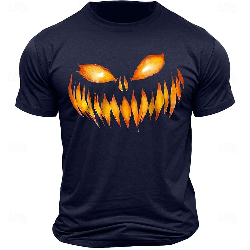 Halloween Grimace Black White Dark Grey T shirt Tee Men's Graphic 100% Cotton Shirt Sports Classic Shirt Short Sleeve Comfortable Tee Summer Spring Fashion Designer Clothing S M L XL XXL3