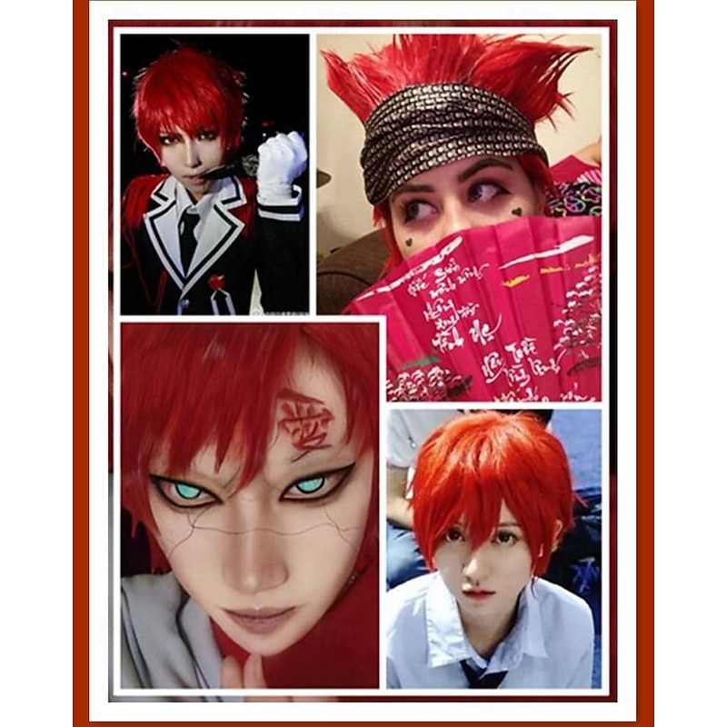 Cosplay Wig Short Spiky Fluffy Heat Resistant Layered Synthetic Hair Men Women Carnival Party Wig2