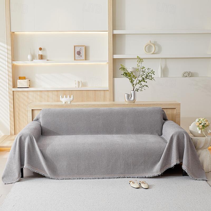 Sofa Blanket Solid Color Jacquard Polyester Slipcovers