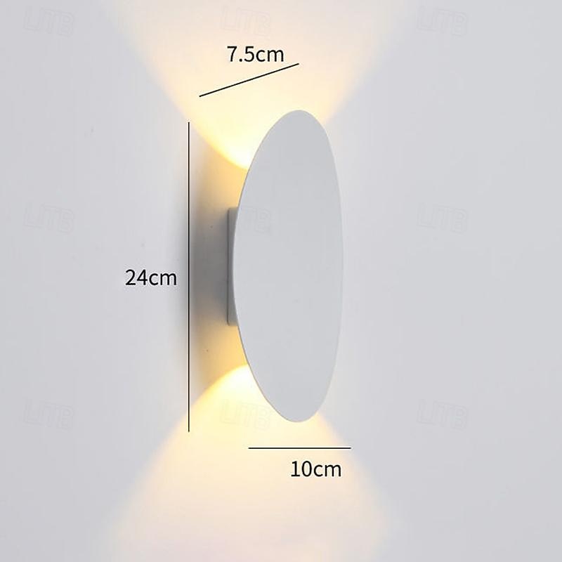 LED Outdoor Wall Lights 2-Color Light Source Simple Round Vintage IP65 Waterproof 6W Balcony Bedside Wall Lamp Modern Decoration 85-265V3
