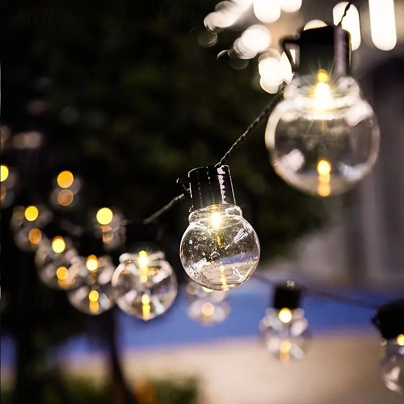 Outdoor Waterproof Solar Bulb String Lights Xmas G50 Bulb Light Wedding Garden Fairy Light Christmas Party Holiday Outdoor Camping Balcony Landscape Decoration3