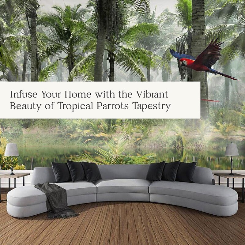 Tropical Forest Rainforest Hanging Tapestry Magic Nature Wall Art Large Tapestry Mural Decor Photograph Backdrop Blanket Curtain Home Bedroom Living Room Decoration2