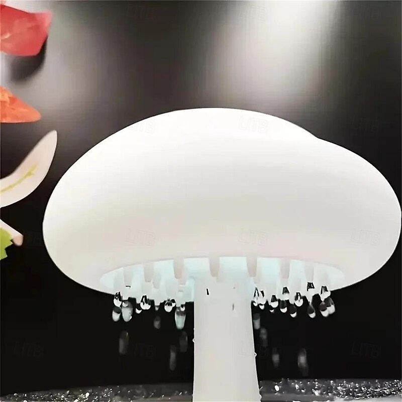 USB Rechargeable Mushroom Rain Cloud Humidifier 7 LED Light Droplet Essential Oil Diffusers Rain Cloud Night Light Sleep Light Room Small Night Light Living Room Decorative Light  1PC4
