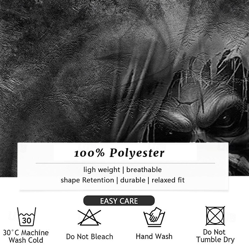 Men's Skull Halloween Costumes Shirt Button Up Shirt Short Sleeve Casual Dark Party Daily Holiday Summer Turndown Buttons Print Black3